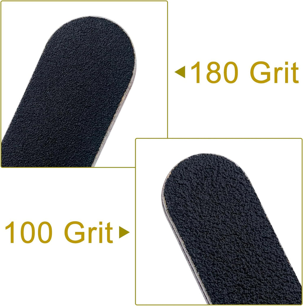 HeeYaa Nail File 10 PCS Professional Double Sided 100/180 Grit Nail Files Emery Board Black Manicure Pedicure Tool and Nail Buffering Files