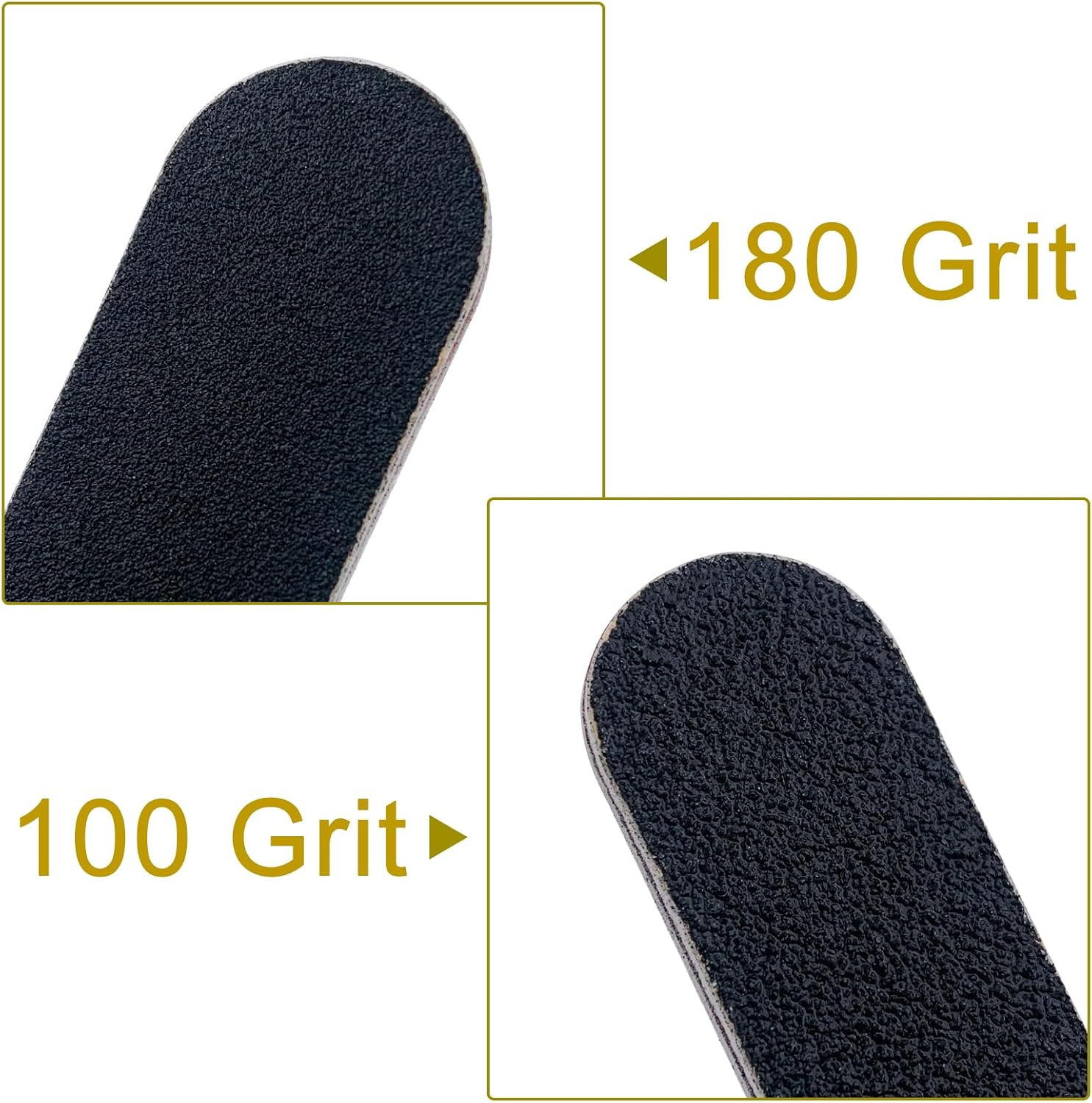 HeeYaa Nail File 10 PCS Professional Double Sided 100/180 Grit Nail Files Emery Board Black Manicure Pedicure Tool and Nail Buffering Files